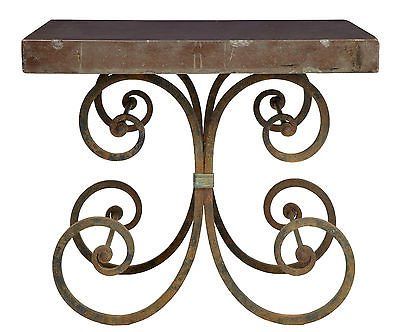 Antique Pair Of 1920'S French Iron Baker Tables Marble Top With Regard To Popular Oval Aged Black Iron Console Tables (View 4 of 15)