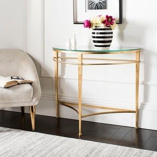 Antiqued Gold Rectangular Console Tables In Well Liked Safavieh Couture High Line Collection Baur Antique Gold (View 6 of 15)