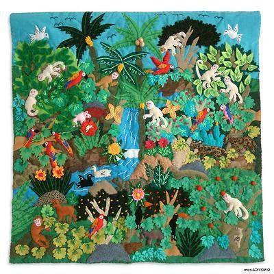 Applique Wall Hanging, 'jungle Friends' – Applique Wall With Regard To Well Known Jungle Wall Art (View 13 of 15)