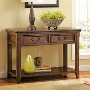 Ashley Furniture Woodboro Console Table In Dark Brown (View 7 of 15)
