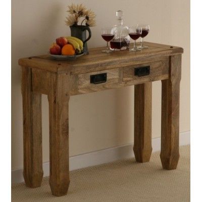 Baku Light Natural Solid Mango 2 Drawer Console Table With Regard To Preferred Natural Wood Console Tables (View 7 of 15)