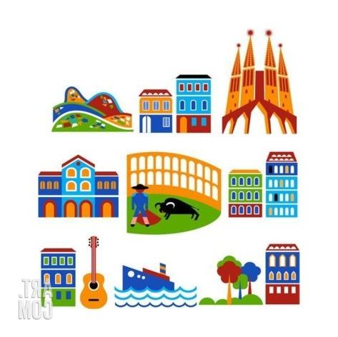Barcelona Framed Art Prints With Best And Newest 'Barcelona – Landmarks And Attractions' Art Print – Marish (View 6 of 15)