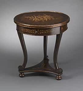 Barnside Round Console Tables For Famous Amazon: Inspired Round Wood Occasional Table W Gold (View 2 of 15)