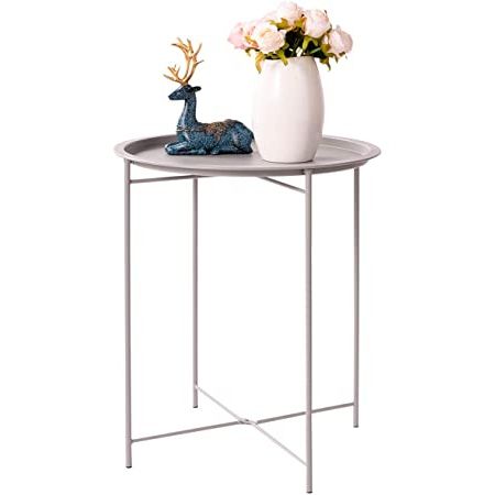 Barnside Round Console Tables For Popular Amazon: Hollyhome Tray Metal End Table, Sofa Table (View 5 of 15)