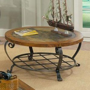 Barnside Round Console Tables In Well Known Riverside Harmony Round Coffee Table – Antique Oak Finish (View 8 of 15)