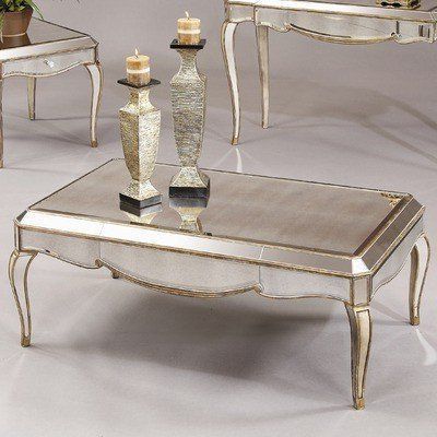 Bassett Mirror T1267 100 Collette Rectangular Coffee Table Throughout Trendy Antiqued Gold Rectangular Console Tables (View 15 of 15)