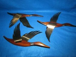Best And Newest 3 Vintage Masketeers Flying Geese Duck Mid Century Wood Within Mid Century Wood Wall Art (View 3 of 15)