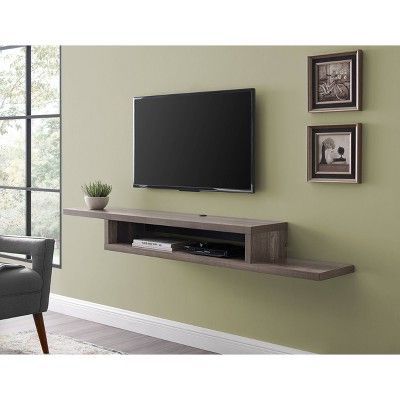 Best And Newest 72" Wall Mounted Media Console Nut Brown – Martin With Pecan Brown Triangular Console Tables (View 10 of 15)
