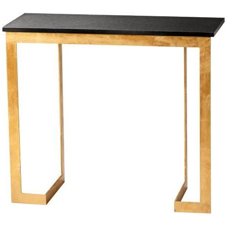 Best And Newest Black Metal And Marble Console Tables Pertaining To Dante Rectangular Gold And Black Console Table – #2J (View 2 of 15)
