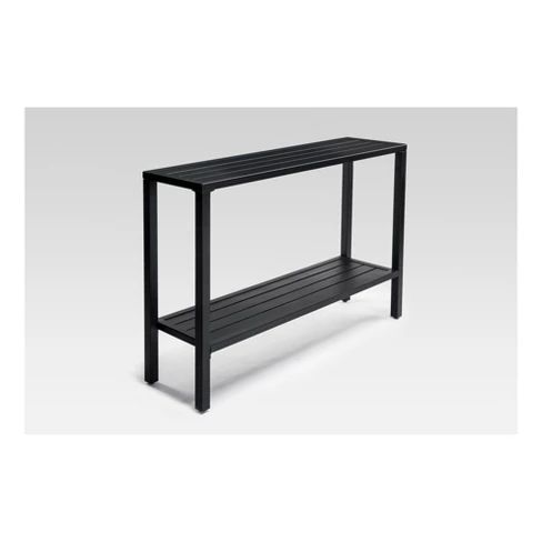 Best And Newest Black Metal And Marble Console Tables Throughout Metal Slat Indoor/Outdoor Console Table Black – Threshold (View 10 of 15)