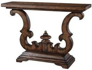 Best And Newest Console Table Cambridge Rustic Pecan Distressed Solid Wood Regarding Warm Pecan Console Tables (View 14 of 15)