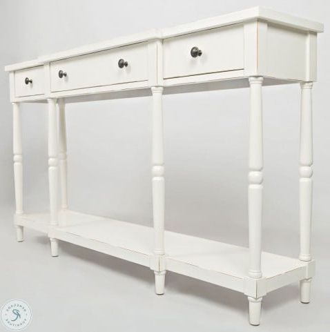 Best And Newest Geometric White Console Tables For Stately Home 60" Antique White Console From Jofran (View 11 of 15)