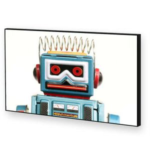 Bf2Ab121P Blue Red Robot Toy Kids Modern Abstract Framed With Popular Robot Wall Art (View 10 of 15)