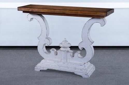 Bg Industries Cambridge Antique White Console Table Intended For 2020 Oval Aged Black Iron Console Tables (View 9 of 15)