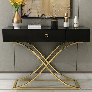 Black Console Table With Drawer Entryway Table With Best And Newest Gray And Black Console Tables (View 10 of 15)