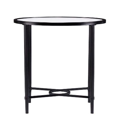Black Metal And Marble Console Tables Regarding Current Dickinson Metal/Glass Oval Side Table Black – Aiden Lane (View 4 of 15)