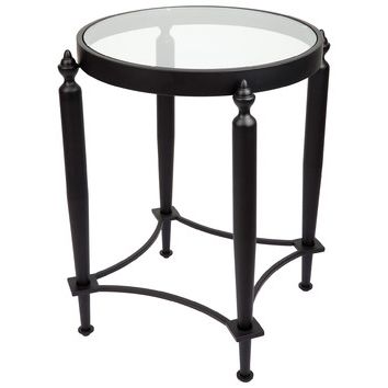 Black Round Glass Top Console Tables In Well Liked Black Jackson Glass Top Side Table (View 13 of 15)