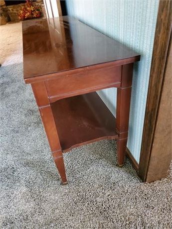 Blindsquirrelauctions – Vintage Mersman Dark Wood Sofa Table Intended For Preferred Antique Console Tables (View 3 of 15)