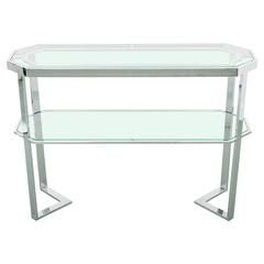 Brass Console With Smoked Glass In The Manner Of Milo Intended For Most Popular Brass Smoked Glass Console Tables (View 15 of 15)