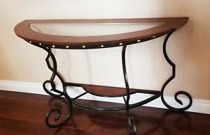 Brass Smoked Glass Console Tables Inside Most Popular Sofa Table 48" X 18" X 30" , Light Brown Wood With Glass (View 12 of 15)