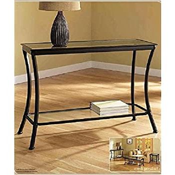 Bronze Metal Rectangular Console Tables With Most Current Amazon: Mendocino Black Console Table, Stylish Bronze (View 1 of 16)
