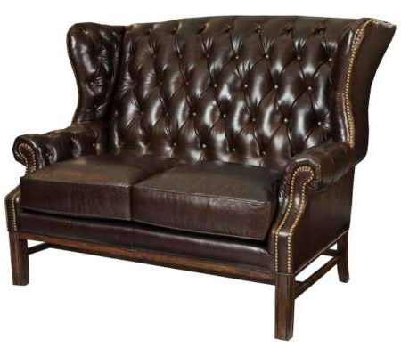 Candace Chocolate Leather Settee (View 11 of 15)