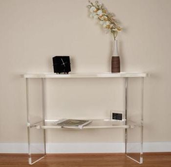Clear Acrylic Console Table,Lucite Office End Tables,2 Regarding 2019 Silver And Acrylic Console Tables (View 5 of 15)