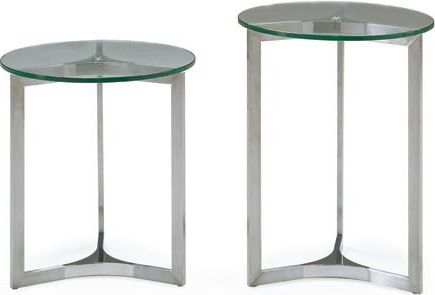 Clear Glass Sofa Side Tables , Modern Metal Glass Round Pertaining To Well Known Black Round Glass Top Console Tables (View 5 of 15)