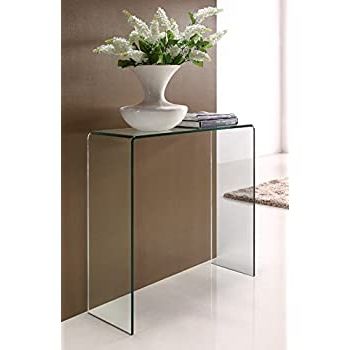Clear Glass Top Console Tables Inside Most Recent Free Delivery Curved Glass Console Table W  (View 4 of 15)