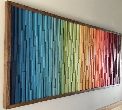 Current Gradient Wall Art In Modern Wood Art  Wood Wall Art Colorful Wall Art (View 8 of 15)