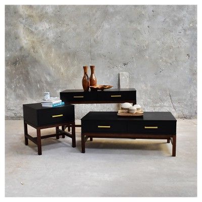 Dark Coffee Bean Console Tables In 2020 Thurmont Two Tone Console Table – Matte Black – Threshold (View 9 of 15)