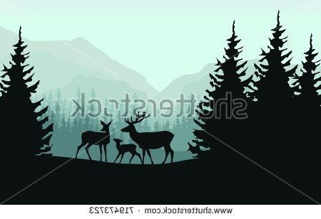 Deer In Mountains Wood Wall Art (View 15 of 15)