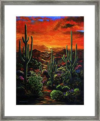 Desert Inn Framed Art Prints Inside Trendy Desert Sunset Paintinglance Headlee (View 8 of 15)