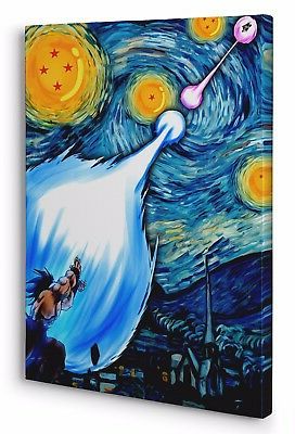 Dragon Ball Z Starry Night Portrait Framed Canvas Print Throughout Most Up To Date Night Wall Art (View 10 of 15)