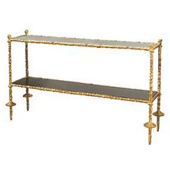 Duchess Hollywood Regency Chiseled Gold Black Marble Pertaining To Well Known Black And Gold Console Tables (View 7 of 15)