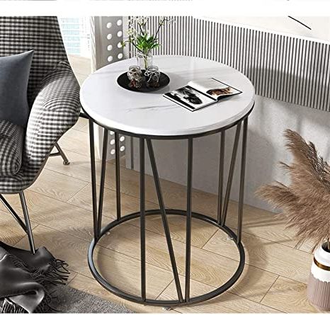 Famous Black And White Console Tables Within Amazon: Yyobk Round Marble End Tables, Coffee Tables (View 5 of 15)