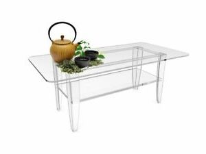 Famous Clear Glass Top Console Tables Intended For All Clear Tabel Plexiglass Coffee Table Lucite Frame Glass (View 14 of 15)
