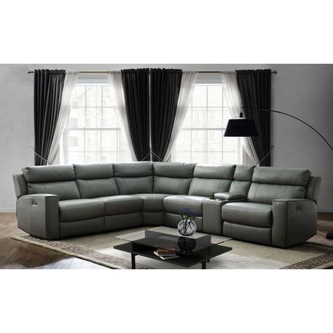 Famous Logan 5 Piece Sectional Sofa With Power Recliner With 5 Piece Console Tables (View 4 of 15)