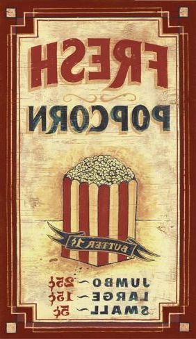 Famous Pop Art Wood Wall Art Pertaining To Popcorn Vintage Wood Sign At Allposters (View 15 of 15)