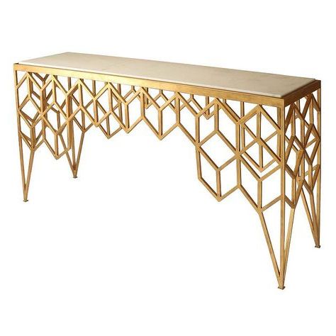 Famous Safavieh Couture Geometric Marble Top Console Table, Gold Throughout Marble Top Console Tables (View 6 of 15)