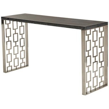 Famous Skyline Charcoal Stainless Steel Console Table  Lamps Plus Pertaining To Glass And Stainless Steel Console Tables (View 9 of 15)