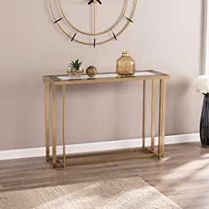 Famous Walnut And Gold Rectangular Console Tables In Amazon: Contemporary Gold Metal Console Table White (View 14 of 15)