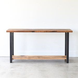 Fashionable Barnwood Console Tables Within Reclaimed Wood Console Table With Lower Shelf – What We (View 8 of 15)