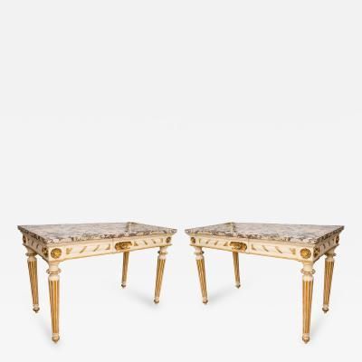 Fashionable Marble Top Console Tables Pertaining To Pair Of Early 19Th Century Painted And Parcel Gilt Marble (View 10 of 15)
