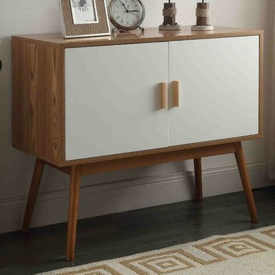 Fashionable Mid Century Modern Console Table Storage Cabinet With Inside Black Wood Storage Console Tables (View 11 of 15)