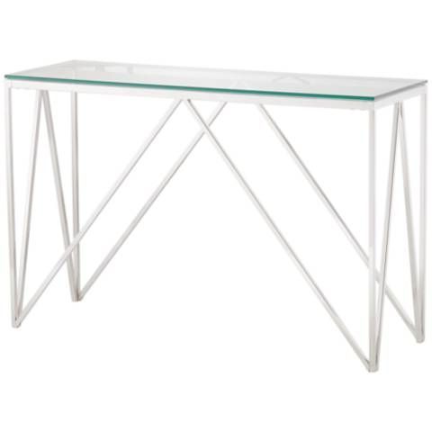 Fashionable Mirrored And Chrome Modern Console Tables For Luxor 47 1/4" Wide Chrome And Glass Modern Console Table (View 15 of 15)