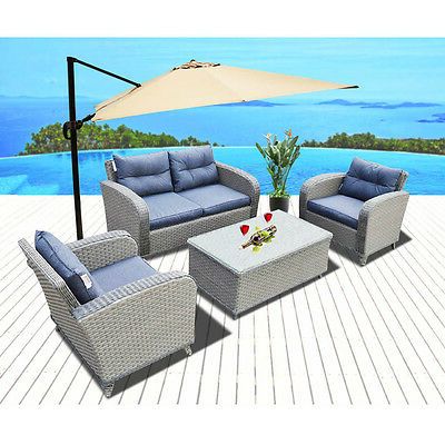 Fashionable Sets Chairs Furniture Lounge Coffee Table Patio Wicker Pertaining To Wicker Console Tables (View 10 of 15)