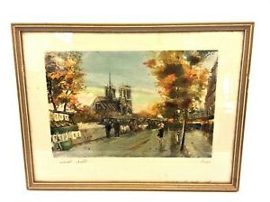 Fashionable Vintage Signed Numbered Charles Moudin Colored Print Inside Colorful Framed Art Prints (View 3 of 15)