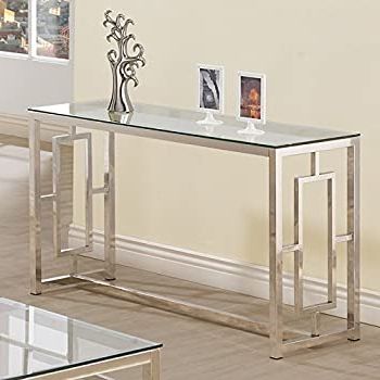 Favorite Amazon: Contemporary Modern Chrome Metal And Glass Throughout Mirrored And Chrome Modern Console Tables (View 3 of 15)