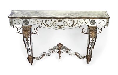 Favorite Antique Mirror Console Tables With A French Mirror Glass, White Painted And Brass Mounted (View 5 of 15)